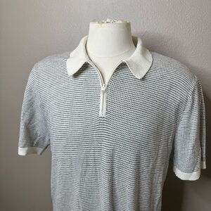 Hollister Black and White Polo Shirt